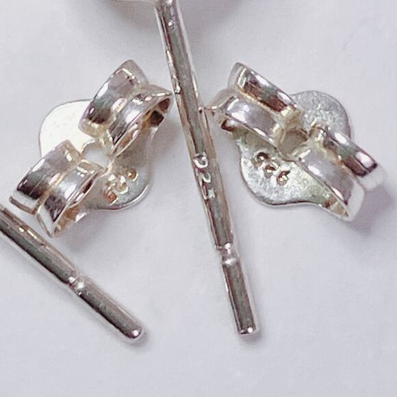 VTG Artisan Sterling Silver Faceted Red Glass Dangle Earrings Handmade Dainty - Picture 9 of 11